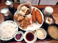 MIX定食(チキン南蛮、とり天、白身フライ)
